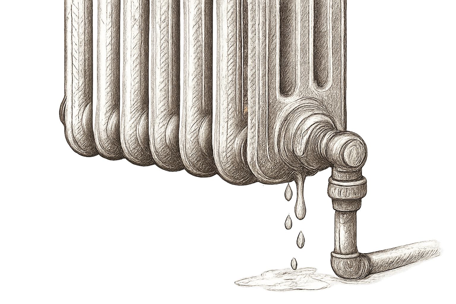 radiateur en fonte qui fuit