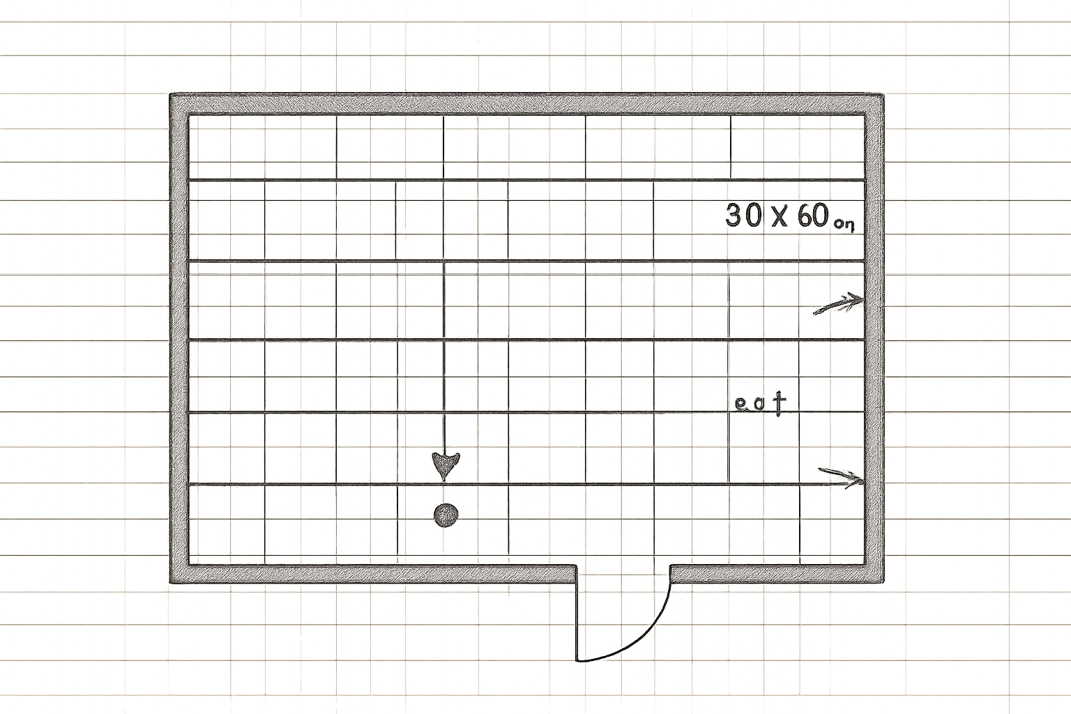 calepinage carrelage 30x60