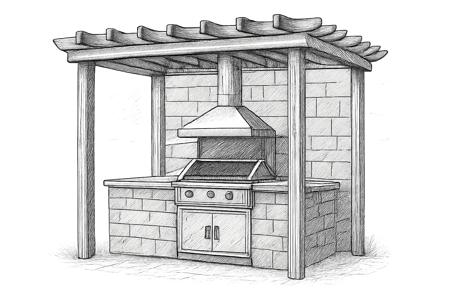 conduit barbecue extérieur